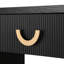 Élégante console avec apparence nervurée verticale, placage en bois massif et détails de tiroir, détails en métal sur les pieds, pour la maison