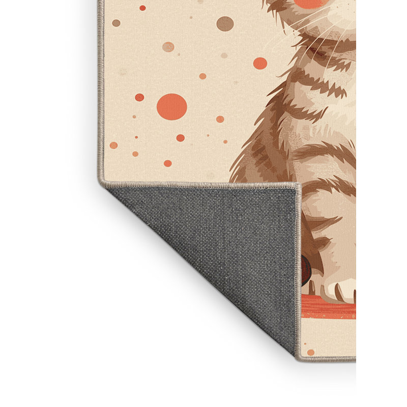Tapis beige moelleux et moelleux à motif abstrait moderne et contemporain Esqueda, 3 x 5