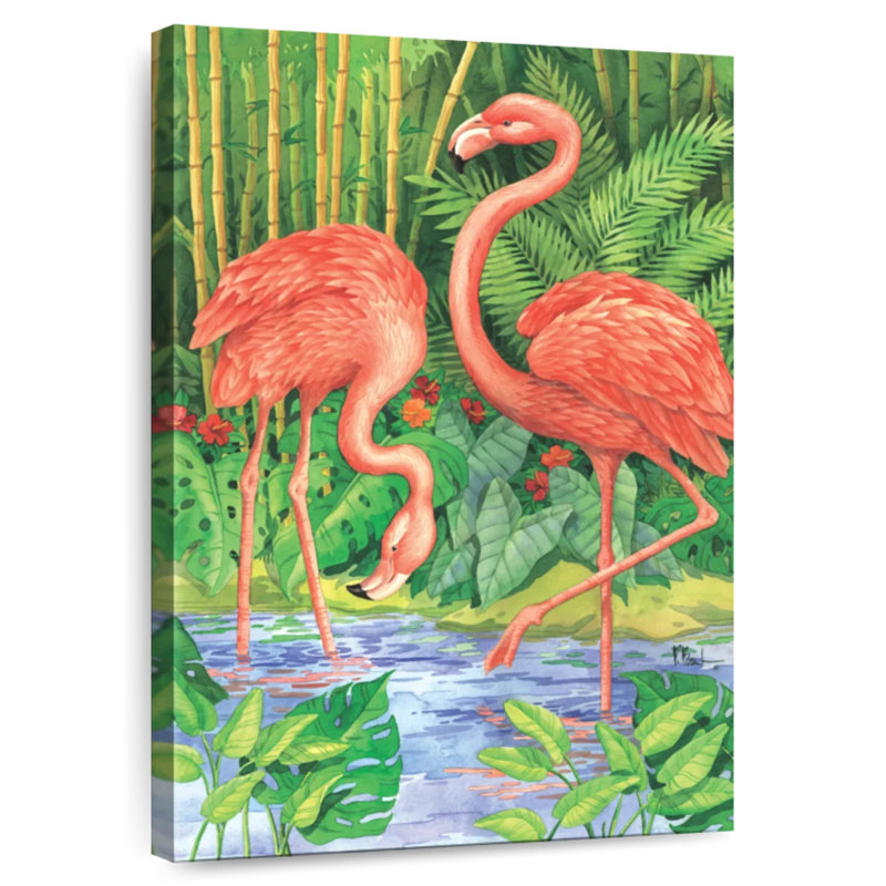 Brampt Bamboo Flamingo, 48" H x 32" W