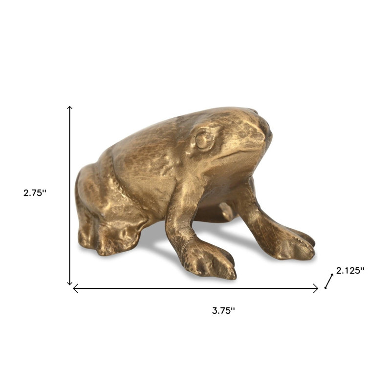 Waconia 3" Antiqued Gold Cast Iron Frog Figurine