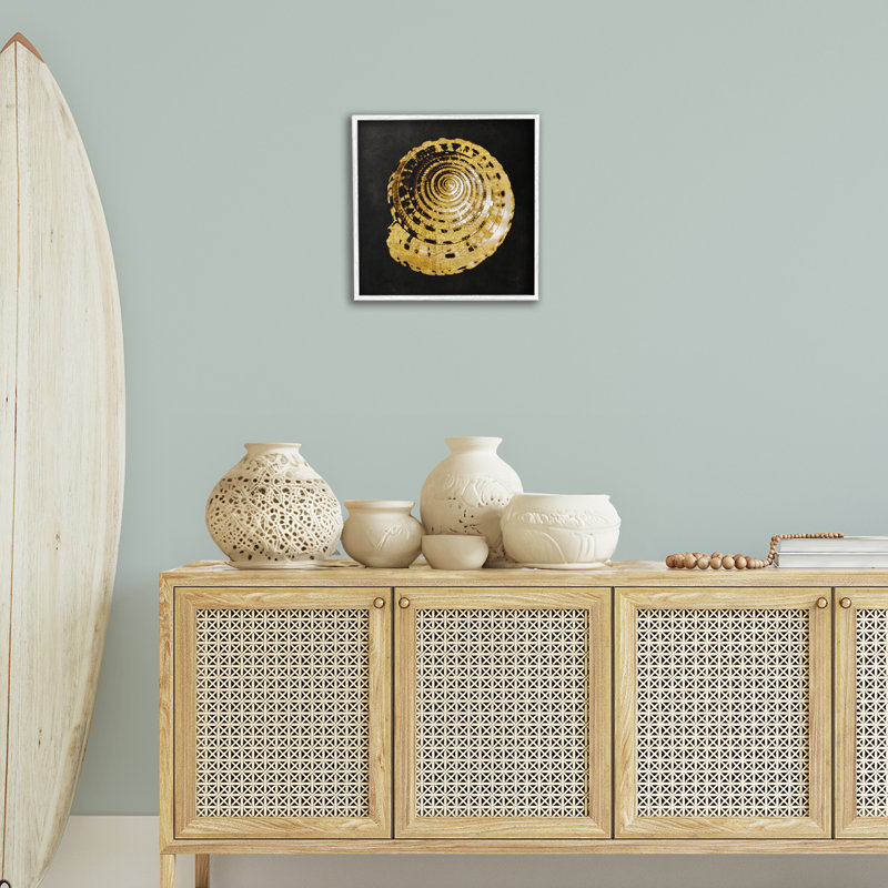 «Giclee Art» par Caroline Kelly, Giclée encadrée blanc bord de mer, H 17 po x l 17 po