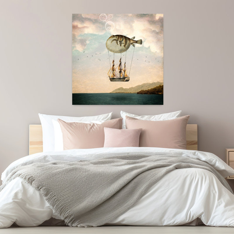 The Big Journey Contemporary Fish Urban Art, 32" H x 32" W