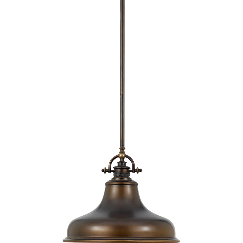 Luminaire suspendu simple en dôme Rosalyn, Bronze palladien, H 11,5 po x l 13,5 po x P 13,5 po