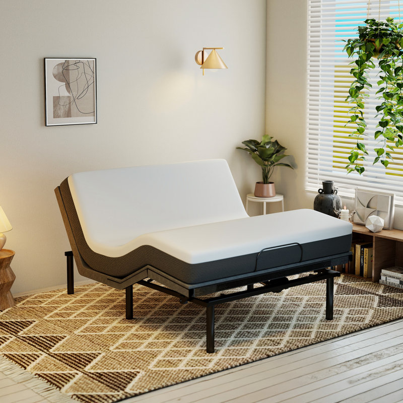 Adjustable Bed Frame, Electric Bed with Wireless Remote, Head and Foot Incline, Full