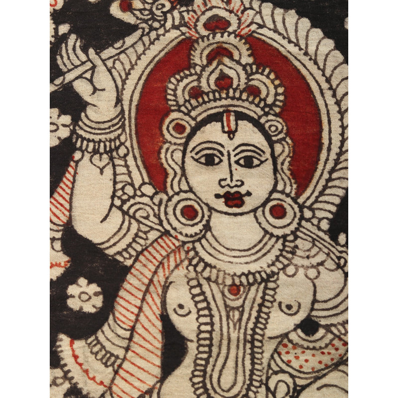 Radha Krishna dansant | Kalamkari, peinture sur coton