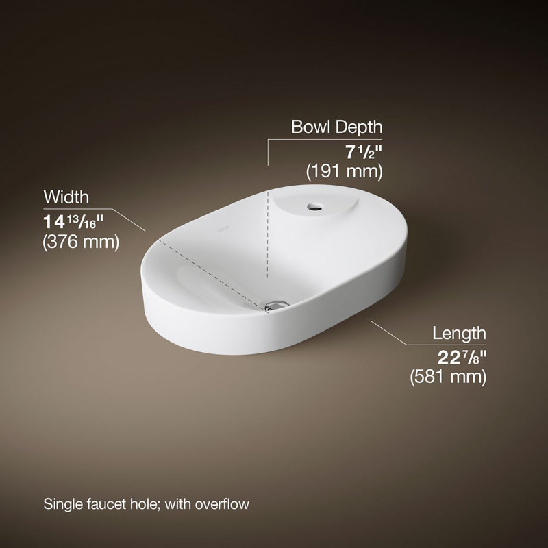 Chalice 22-3/4 " Oval Vessel Bathroom Sink