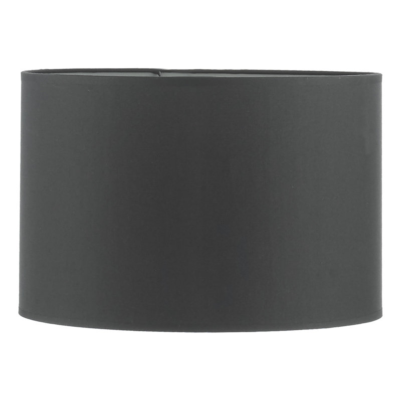 Cotton Mix Drum Lamp Shade ( Screw On ) in Black, 27 H x 39 W x 39 D cm