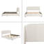 Lit plateforme très grand avec Boucle, lit plateforme tapissier en tissu doux avec tête de lit courbée
