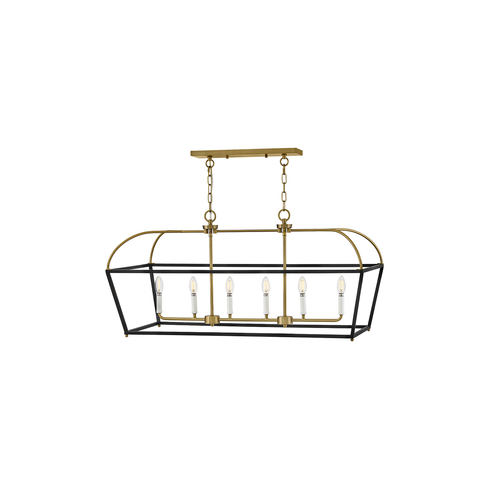 Tate 6-Light Chain-Hung Two-Tone Linear Chandelier