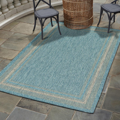 Tapis sarcelle intérieur / extérieur Reyyan