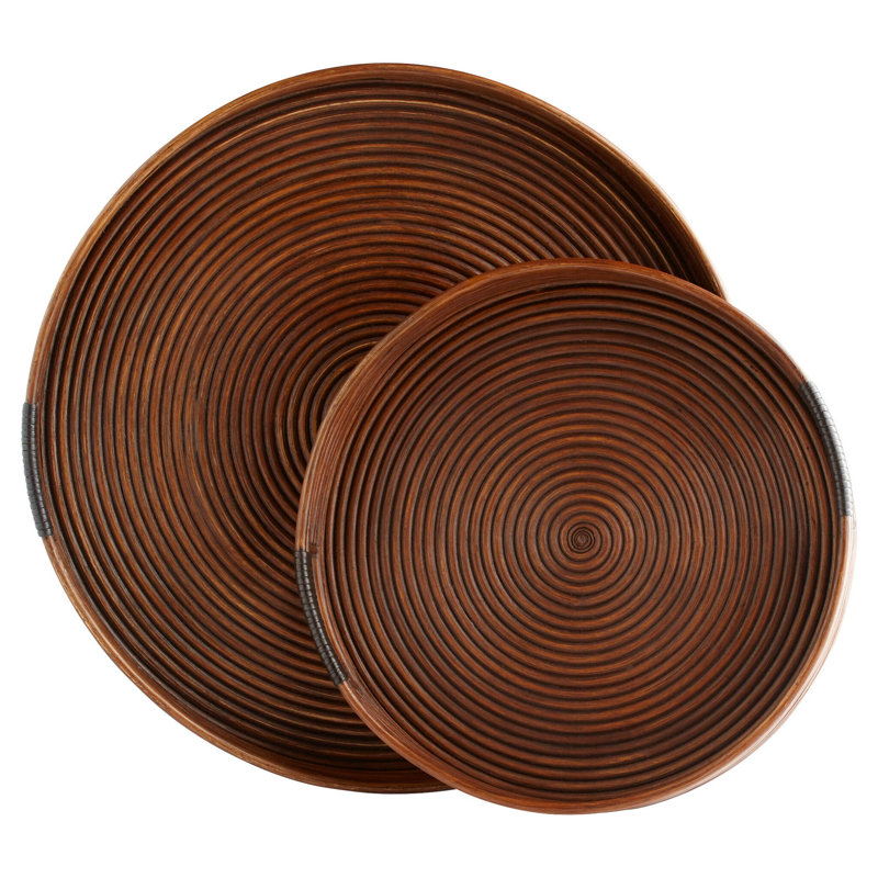 Papeete Rattan Decorative Tray, 3" H x 18" W x 18" D