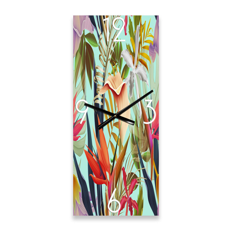 Horloge murale fleurs tropicales rétro II, Grand