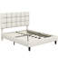 Size Modern Upholstered Bed Frame with Adjustable Square Tufted Headboard-93363910-133569192