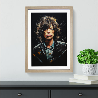Mick Jagger Conceptual - Single Picture Frame Print on Wood