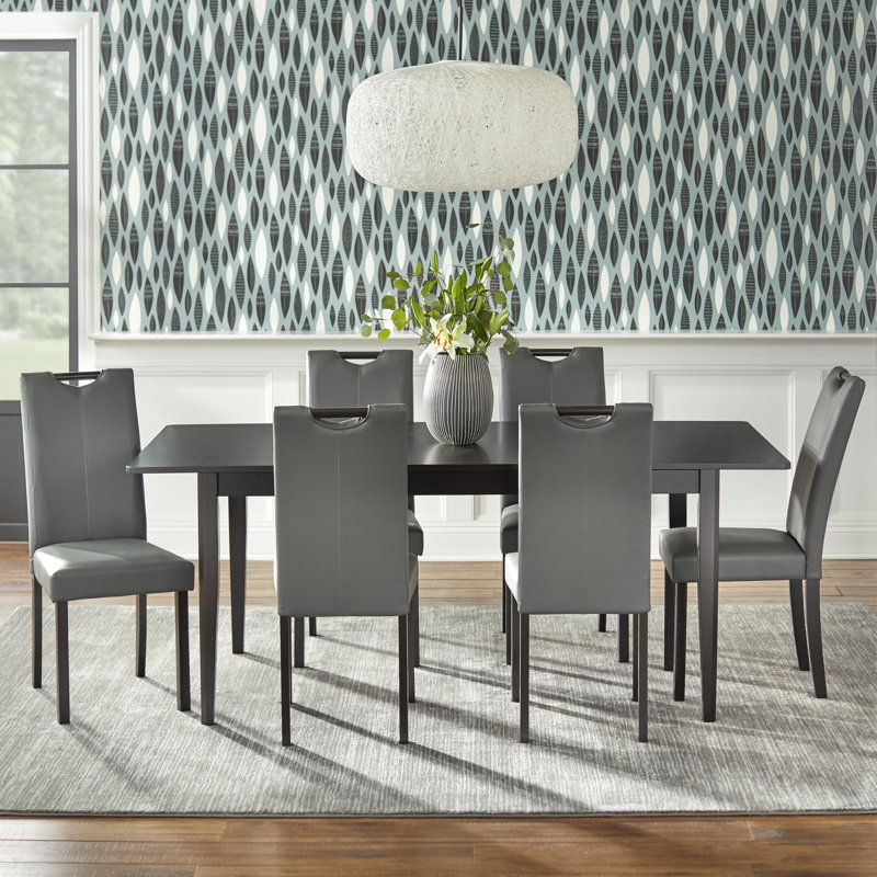 Cox 6 - Person Four Leg Dining Set, Grey