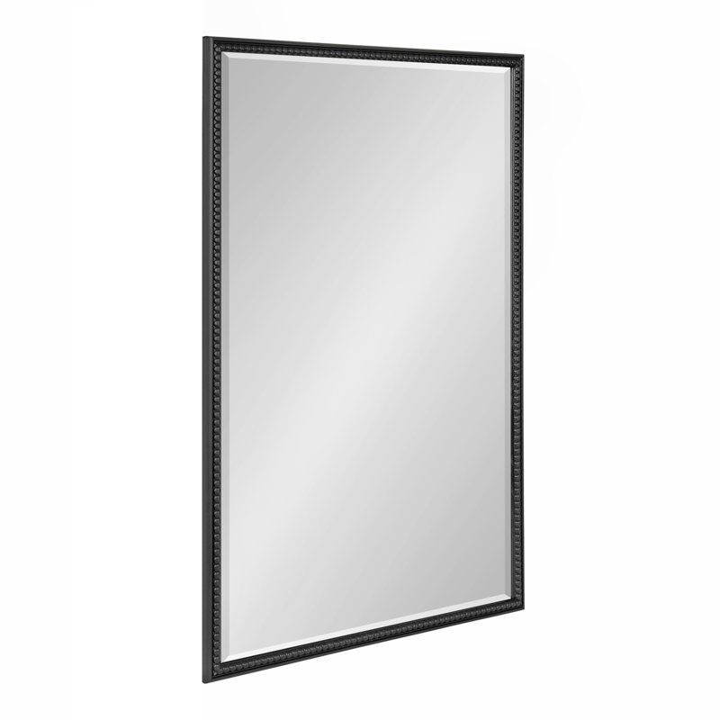 Chayanna Beaded Rectangle Bathroom Wall Mirror, 36" x 24", Black