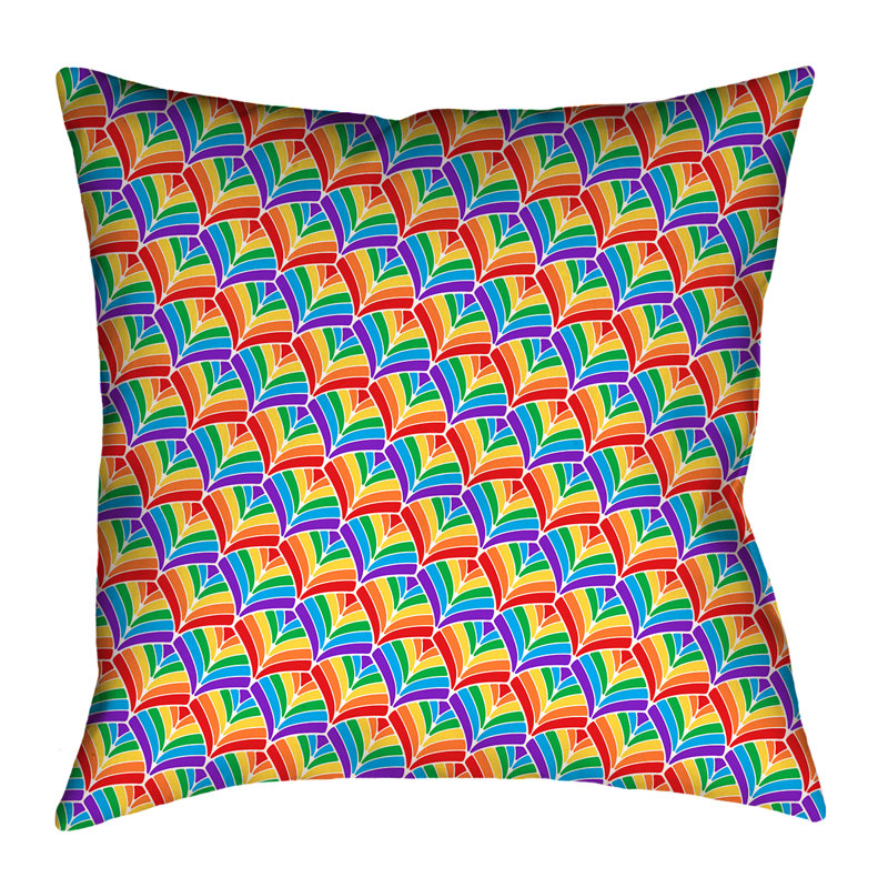 Coussin Katelyn Elizabeth, 14 po x 14 po, Polyester filé, Vert / Bleu / Jaune