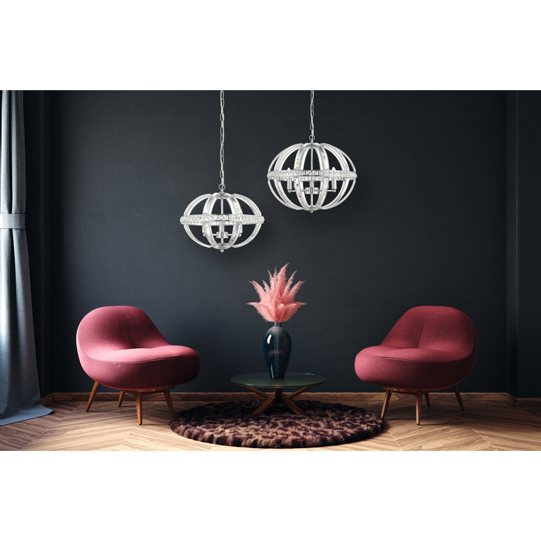 Venus 3 - Light Polished Chrome Crystal Pendant