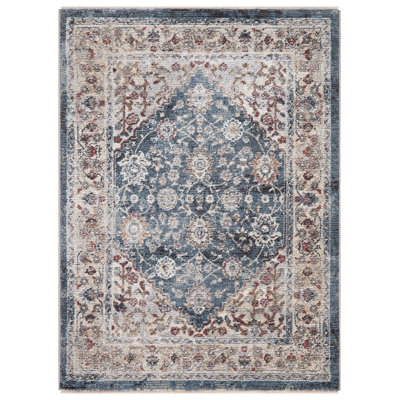 Tapis marocain bleu Emmagrace