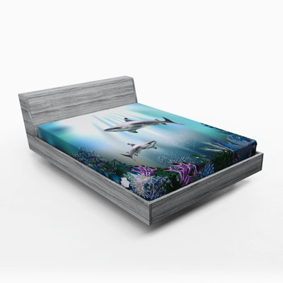 Shark Microfiber Jersey Knit Fitted Sheet
