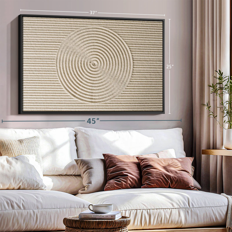 «Zen Circles In The Sand», reproduction sur toile, H 25 po x l 37 po