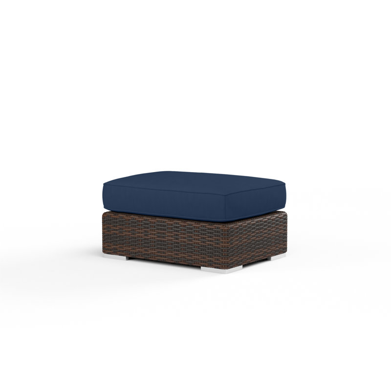 Repose-pieds d'extérieur avec coussin Bromie Naomie, Sunbrella® Echo Midnight
