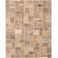 Tapis décoratif en laine brun clair en laine noué à la main de conception unique 7 pi 2 po x 9 pi 9 po