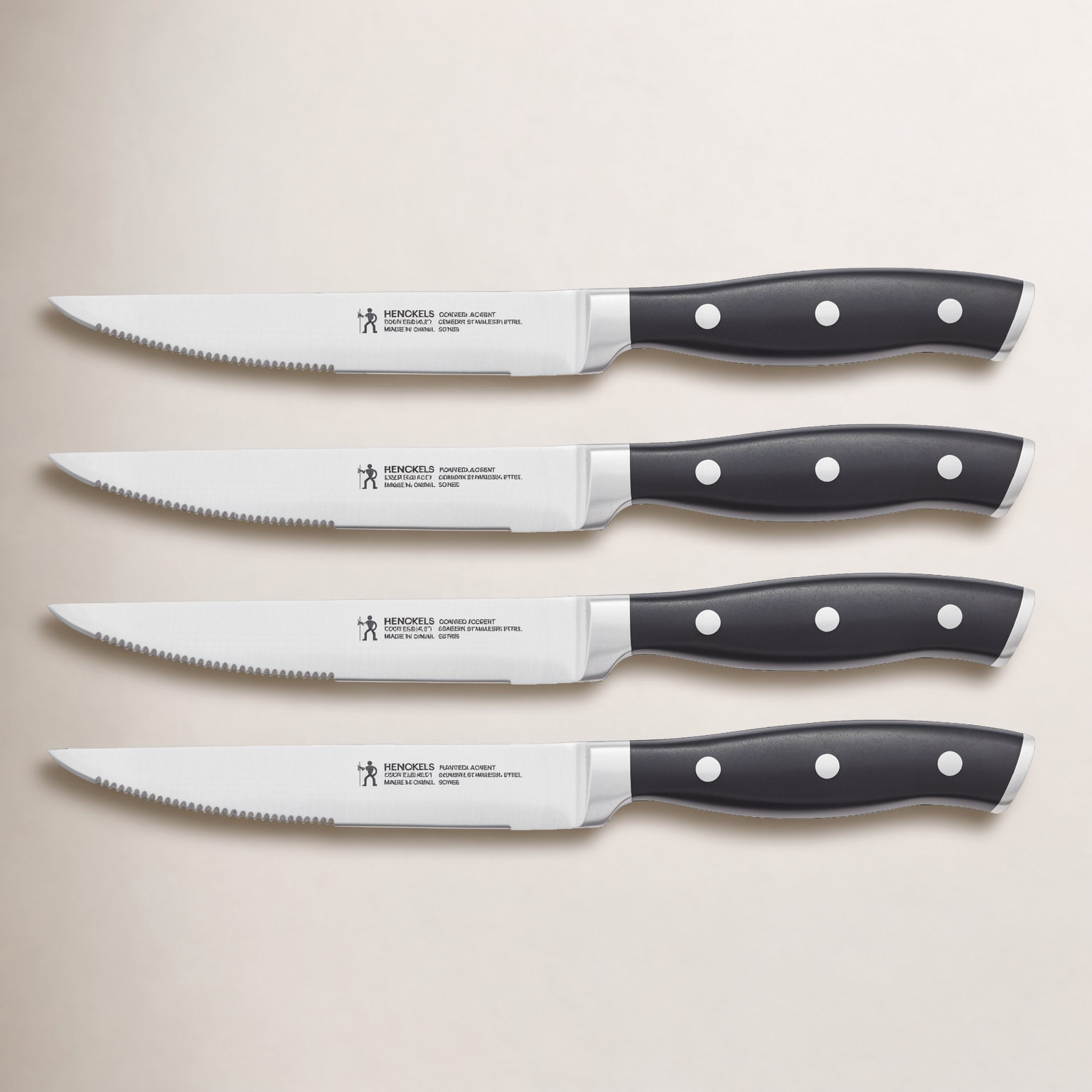 HENCKELS Forged Accent 4-Piece Steak Knife Set, Black