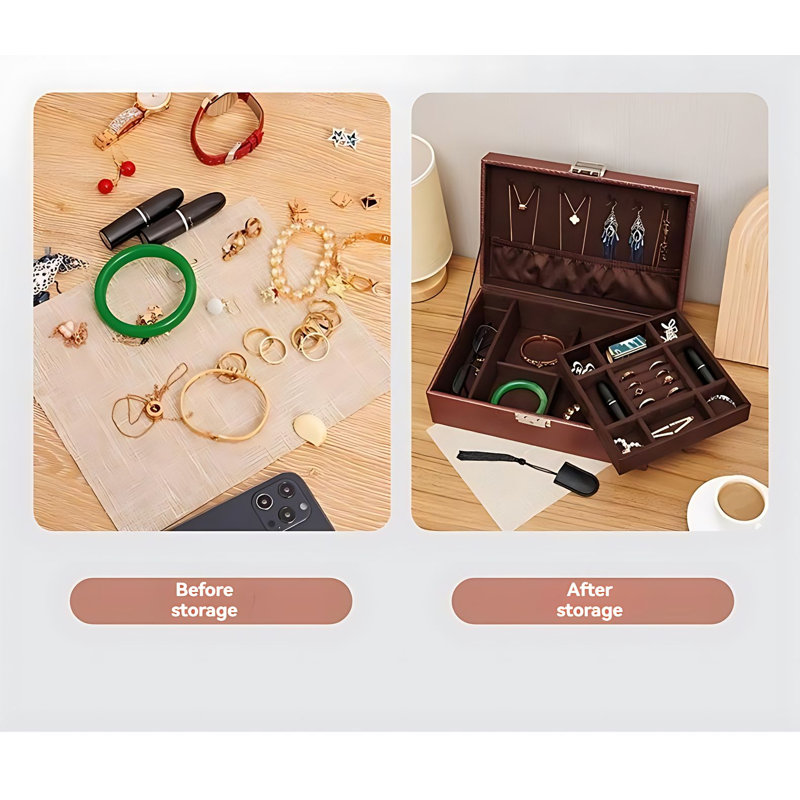 Boîte à bijoux +, Brun / noir