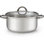 Marmite en acier inoxydable de 5,5 pte de Cook N Home Basics avec couvercle, marmite pour pâtes, soupe, poignée robuste, marmite avec chauffage uniforme, va au four et au lave-vaisselle, batterie de cuisine pour la mise en conserve, l'ébullition, le mijotage