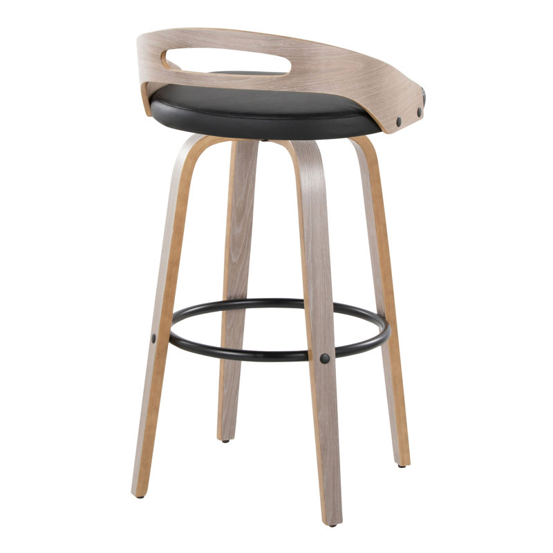 Tabouret de bar Mid-Century moderne à hauteur fixe avec pivot