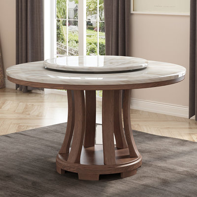 Tables de salle à manger simples en marbre artificiel en bois brun.