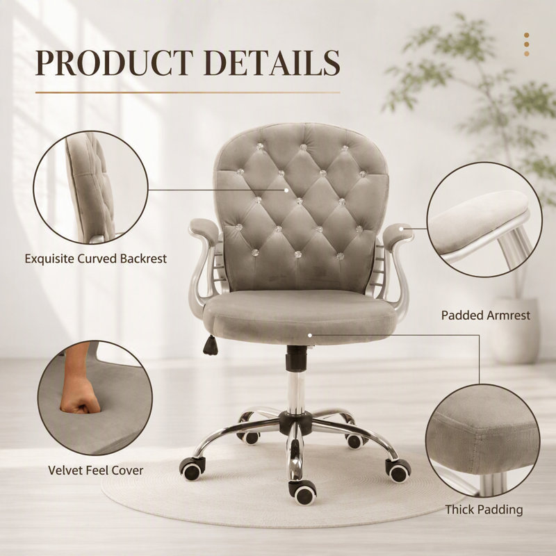 Fauteuil de bureau capitonné de luxe pour une maison et un bureau élégants, confort moelleux et design ergonomique