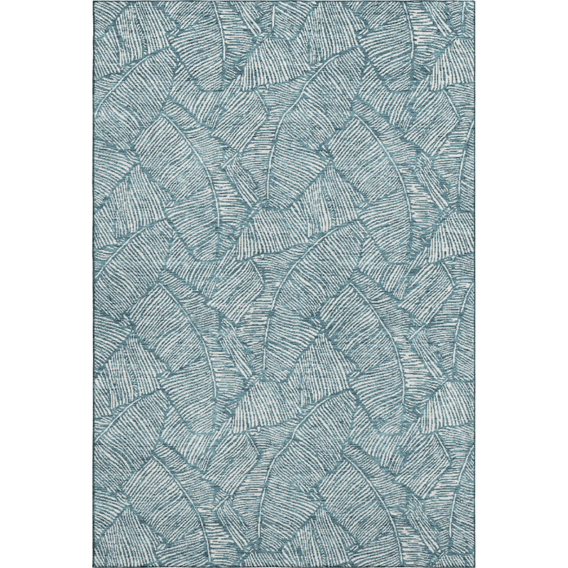 Premium Machine Washable Prisco Teal Rug, Rectangle 3' x 5'