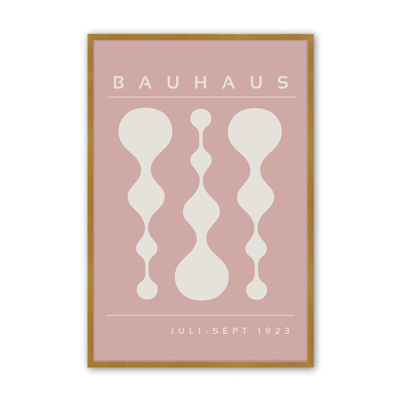 Pink Retro Bauhaus II, impression dans un cadre, H 11,25 po x l 9,25 po x P 1,25 po, Reproduction encadrée sans passe-partout