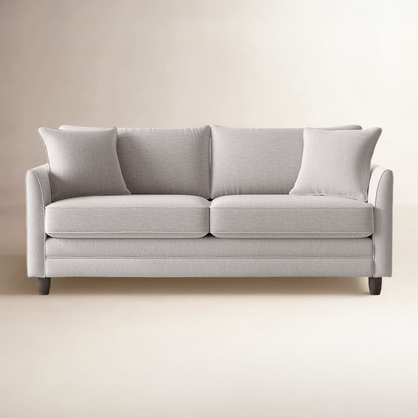 Kodie 76.5'' Upholstered Sofa, Drusky Ivory Sustain® Basketweave, Espresso