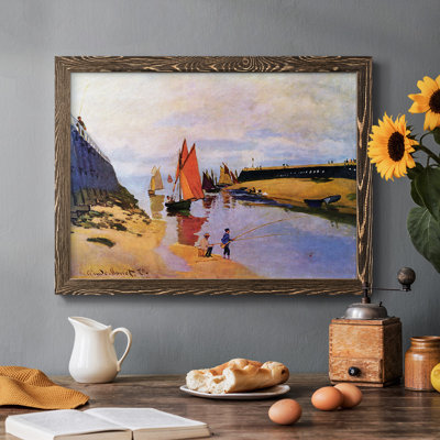 Port de Trouville par Monet - Toile tendue avec châssis rustique