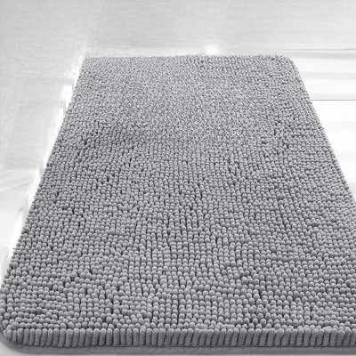 Bathroom Rugs 36X24, Extra Soft Absorbent Chenille Bath Rugs, Rubber Backing Quick Dry, Machine Washable Bath Mats For Bathroom Floor, Tub And Shower, Home Decor Accessories, Grey