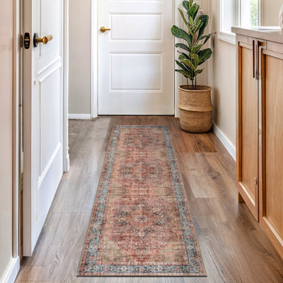 Tapis Calista Multi Vintage - velours plat lavable à la machine avec envers antidérapant
