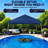 SUNJOY 10 ft x 10 ft Floating Pool Canopy, Pop Up Gazebo with Adjustable Height, Steel & Aluminum Frame, PVC Floats, 2 Weighted Anchors, Hand Air Pump & Carry Bag, Navy-88974336