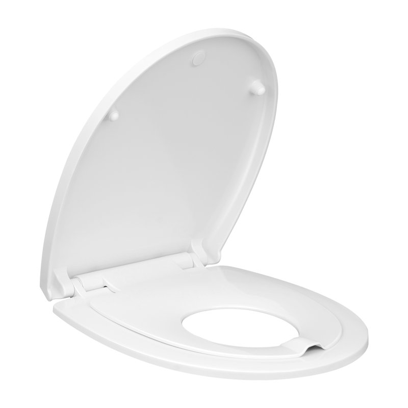 Family Toilet Glasses With Integrated Child Seat, Soft Closure, Quick Disassembly, Adjustable Hinges, O-Shape, Duroplaster, For Adults And Children