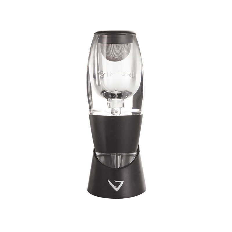 Red Wine Aerator/Pourer with No-Drip Base, Acrylic, Black