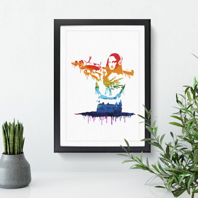 Banksy Mona Lisa Bazooka - Picture Frame Graphic Art