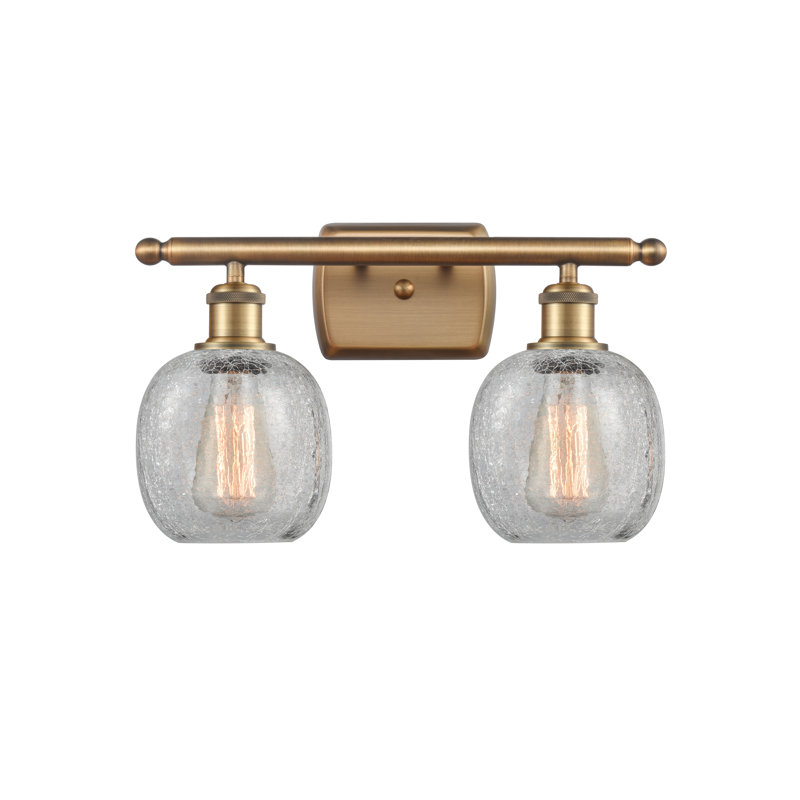 Carlucci 2 - Light Dimmable Vanity Light, Seedy, 60 Watt Vintage Incandescent Bulb, Brushed Brass