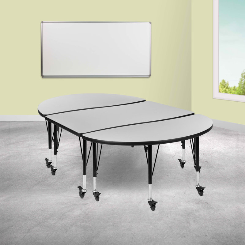 Ensemble de 3 tables d'activités Goddard, L 47,5 po x P 76 po x H 22 à 30 po, Gris