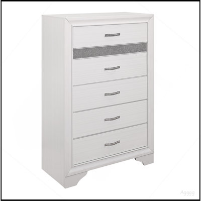 Meubles de chambre à coucher modernes en bois glamour à finition blanche 1 pièce