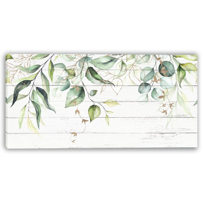 Eucalyptus Elegance – Watercolor Botanical Greenery Wrapped Canvas Print