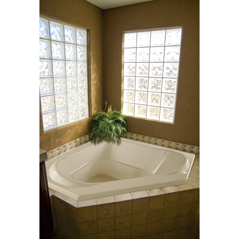 Clarissa 55'' x 55'' Acrylic Bathtub, Bone, White