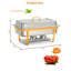 Ensemble de 2 réchauds à buffet 8QT - Réchaud pliable en acier inoxydable, rectangulaire, doré-130132455
