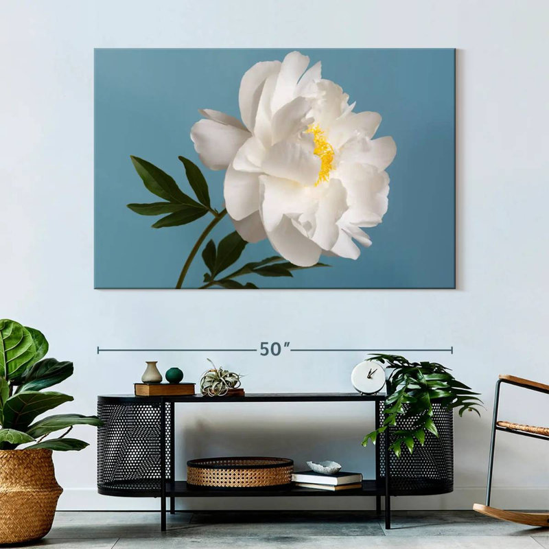 Harnek White Peony Flower, 34" H x 51" W